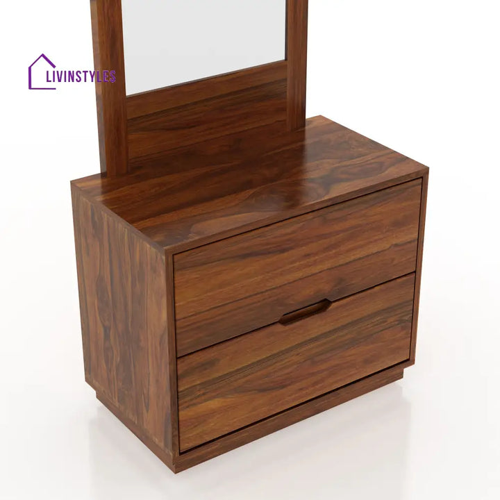 Sara Solid Sheesham Wood Dressing Table Mirror Natural Dresser