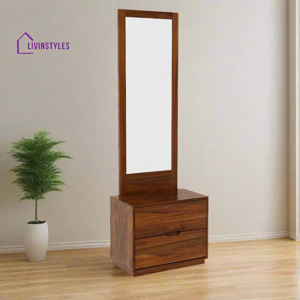Sara Solid Sheesham Wood Dressing Table Mirror Natural Dresser