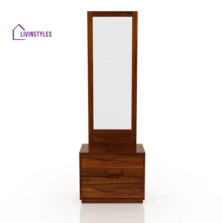 Sara Solid Sheesham Wood Dressing Table Mirror Natural Dresser