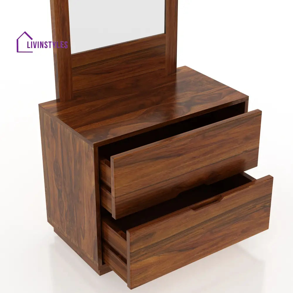 Sara Solid Sheesham Wood Dressing Table Mirror Natural Dresser
