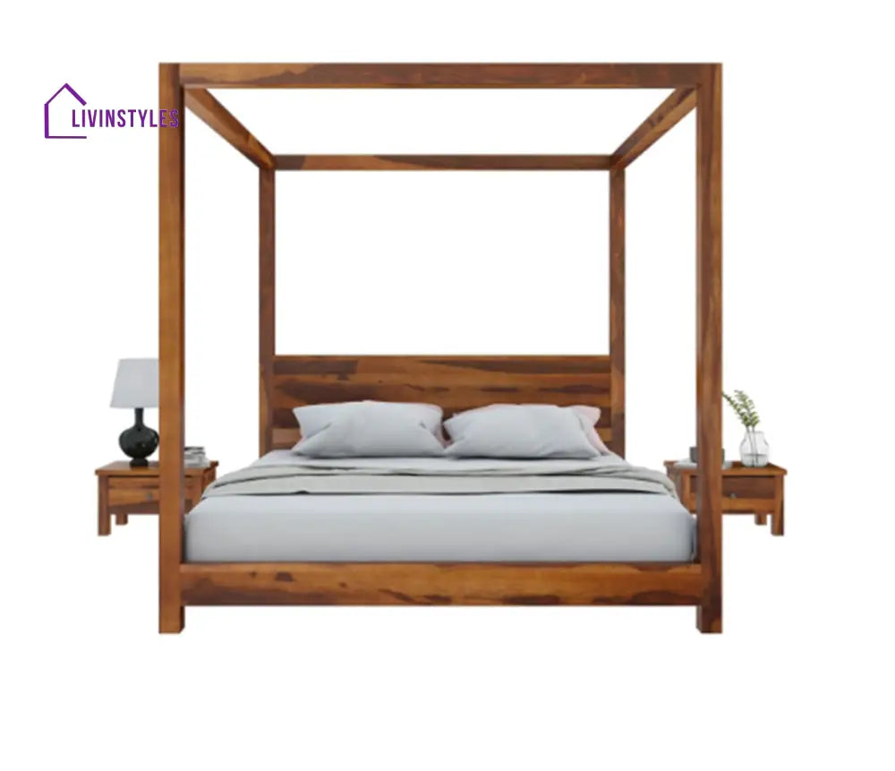 Sara Solid Sheesham Wood Poster Bed Bed