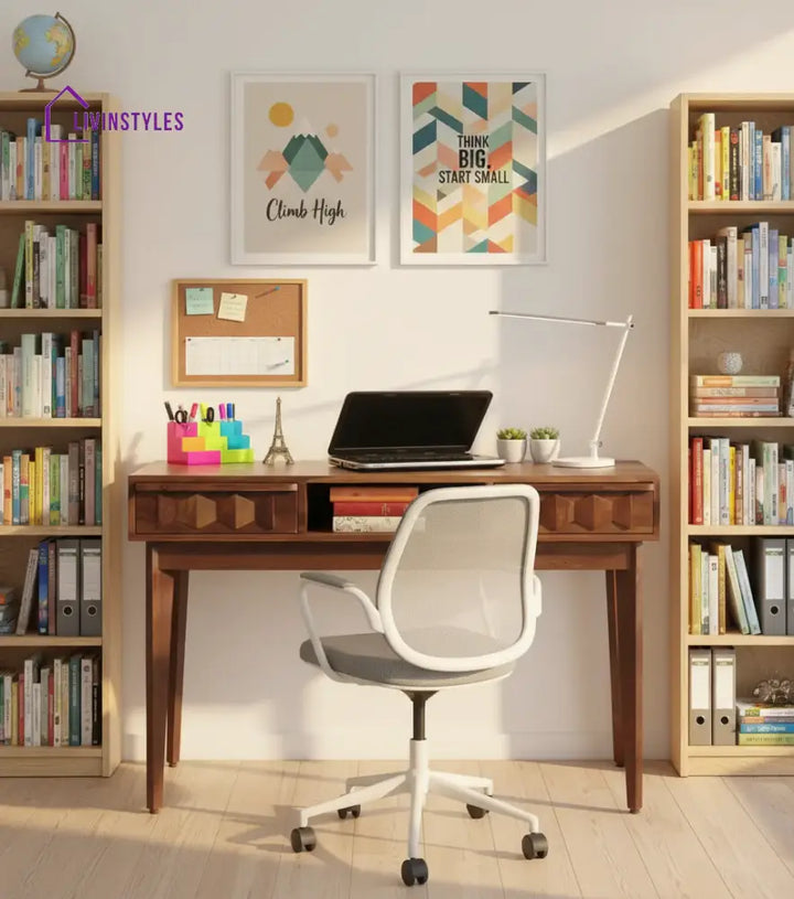 Sara Solid Wood Study Table for Students Teak Study Table