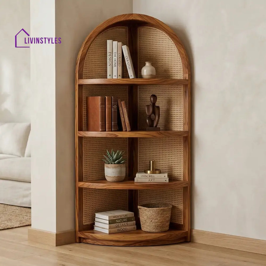 Sarah Sheesham Wood Ladder Book Shelf (Honey Finish)