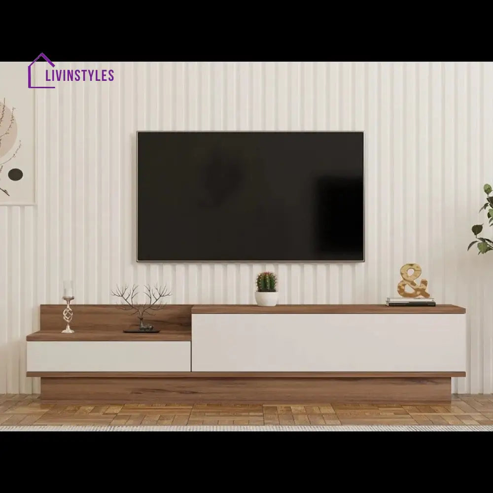 Sarah White Finish Tv Unit Stand for Living Room