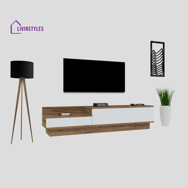 Sarah White Finish Tv Unit Stand for Living Room
