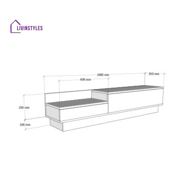 Sarah White Finish Tv Unit Stand for Living Room