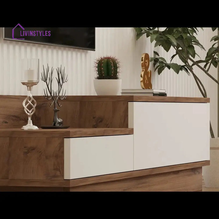 Sarah White Finish Tv Unit Stand for Living Room