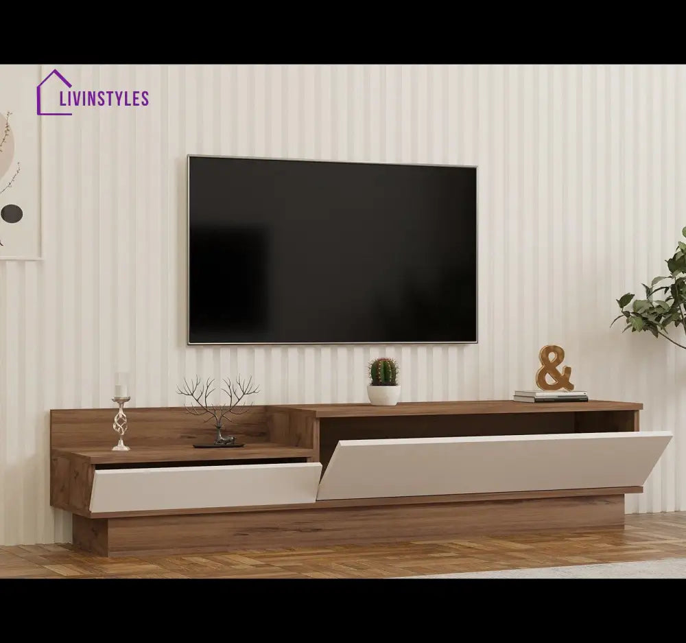 Sarah White Finish Tv Unit Stand for Living Room