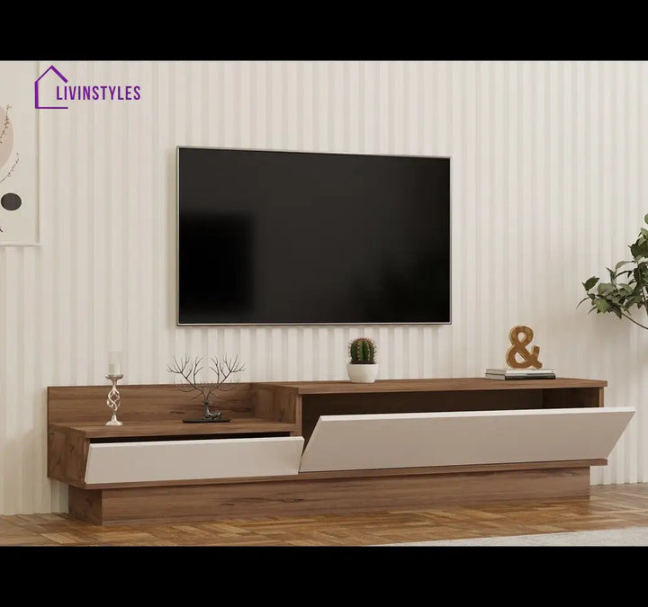 Sarah White Finish Tv Unit Stand for Living Room