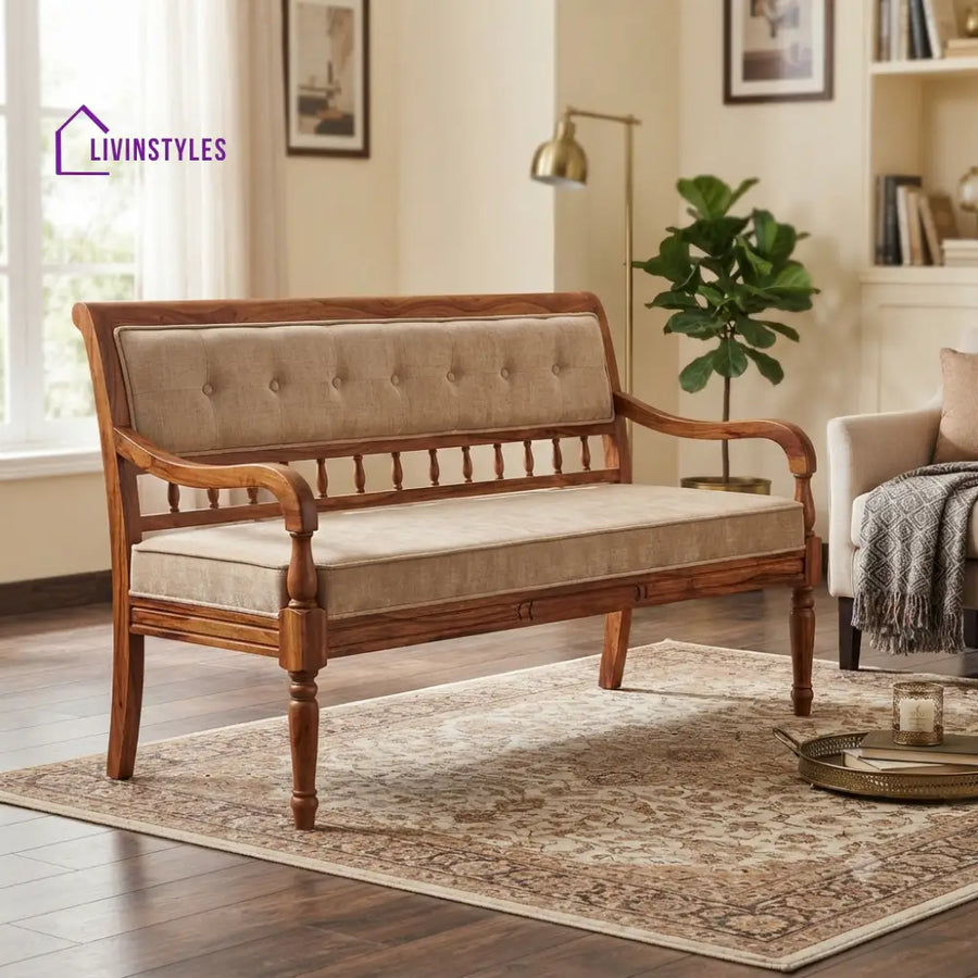 Sarika Wooden Bench for Living Room | Bedroom | Extra Seating