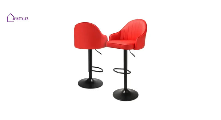 Sarthak Red Color Swivel Bar Stool