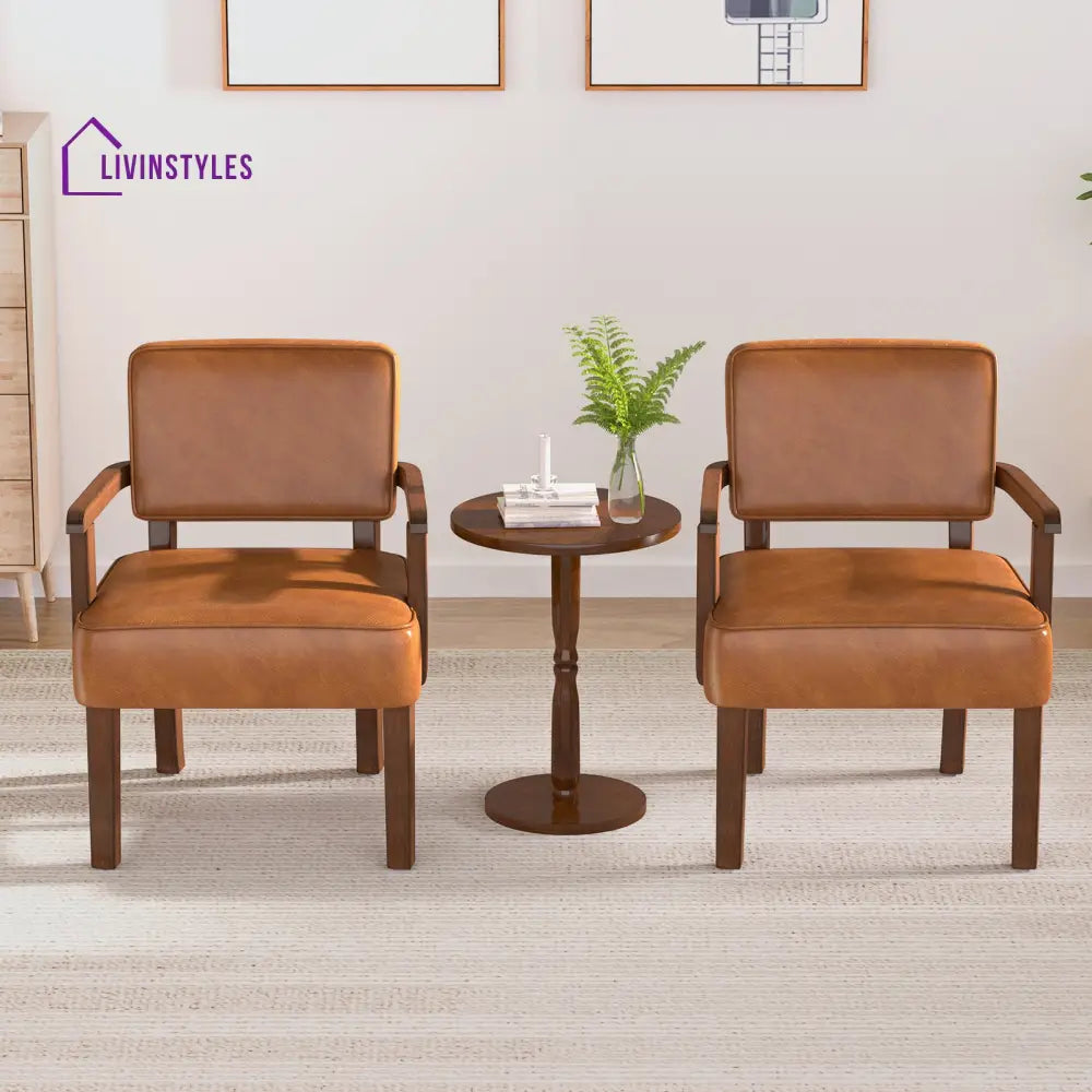 Sarvika Solid Wood and Fabric Arm Chair | Living Room Chair | Lounge Chair - Single Chair