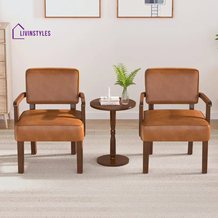 Sarvika Solid Wood and Fabric Arm Chair | Living Room Chair | Lounge Chair - Single Chair