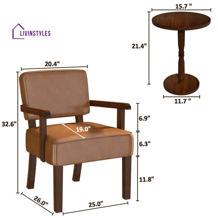 Sarvika Solid Wood and Fabric Arm Chair | Living Room Chair | Lounge Chair - Single Chair