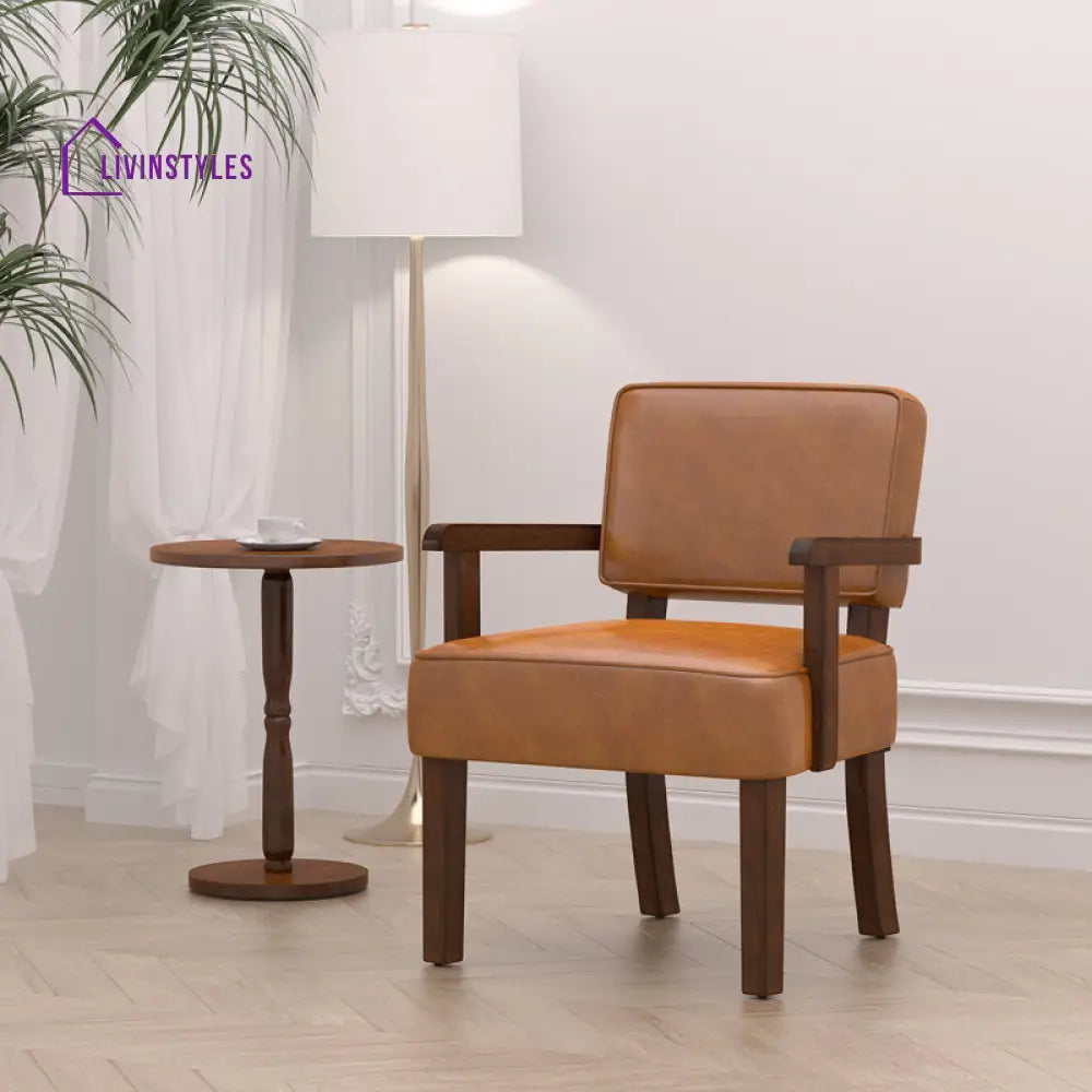Sarvika Solid Wood and Fabric Arm Chair | Living Room Chair | Lounge Chair - Single Chair