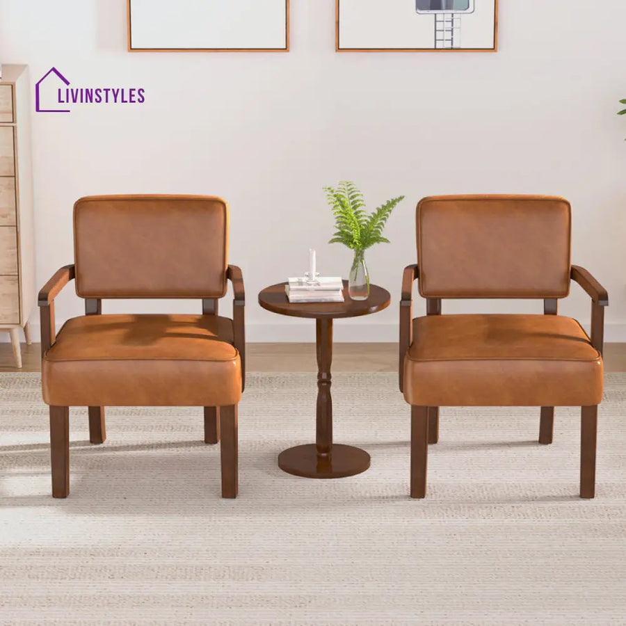 Sarvika Solid Wood and Fabric Arm Chair | Living Room Chair | Lounge Chair - Single Chair