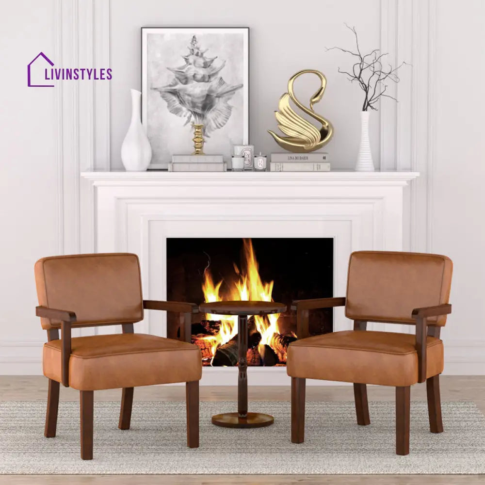 Sarvika Solid Wood and Fabric Arm Chair | Living Room Chair | Lounge Chair - Single Chair