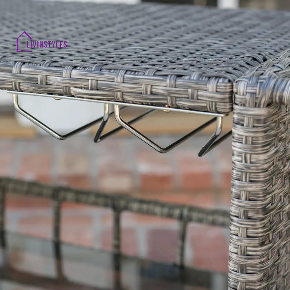 Sasc Outdoor Patio Bar Serving Cart (Grey) - Wicker