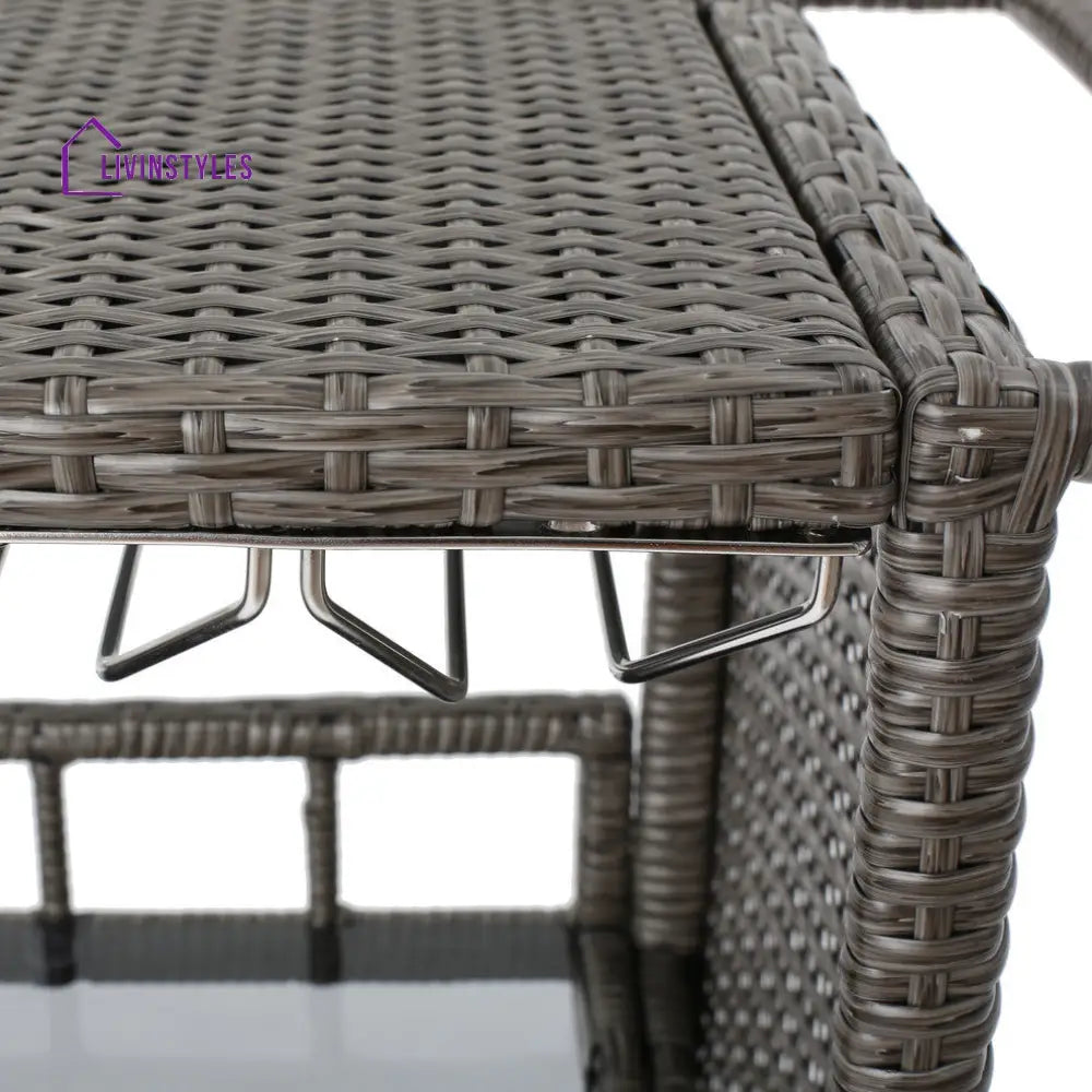 Sasc Outdoor Patio Bar Serving Cart (Grey) - Wicker