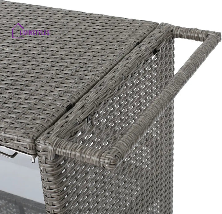 Sasc Outdoor Patio Bar Serving Cart (Grey) - Wicker