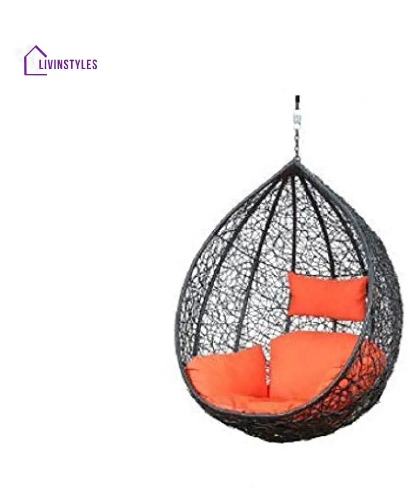 Saturnino Single Seater Hanging Swing Without Stand For Balcony Garden Swing (Dark Brown) - Swings
