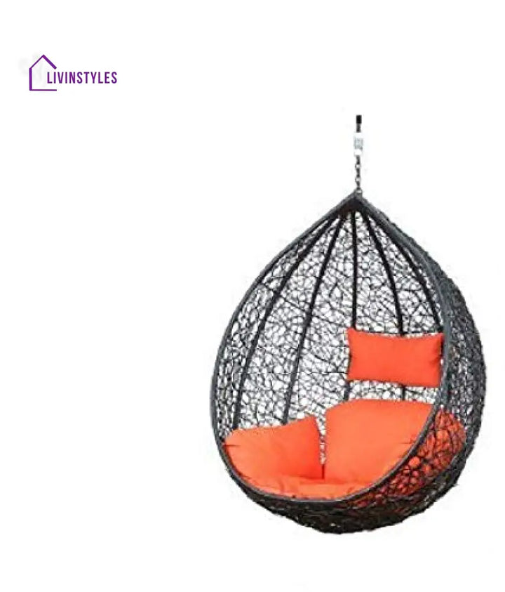 Saturnino Single Seater Hanging Swing Without Stand For Balcony Garden Swing (Dark Brown) - Swings