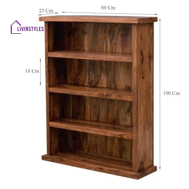 Saurabh Solid Sheesham Wood Open Space saver Bookshelf (Honey)