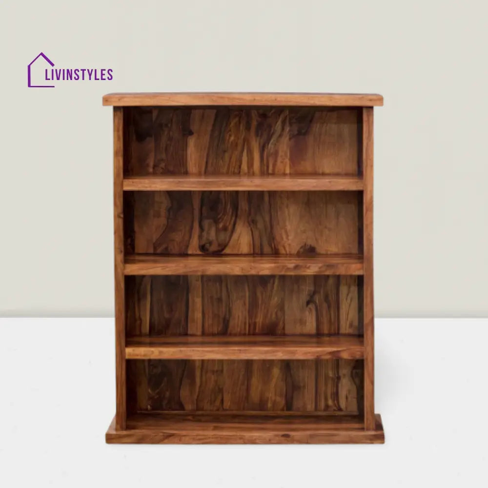 Saurabh Solid Sheesham Wood Open Space saver Bookshelf (Honey)