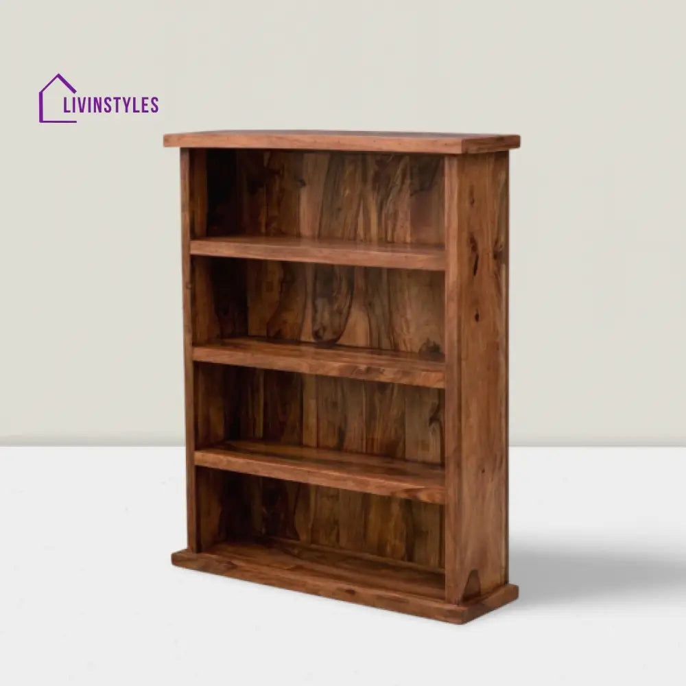 Saurabh Solid Sheesham Wood Open Space saver Bookshelf (Honey)