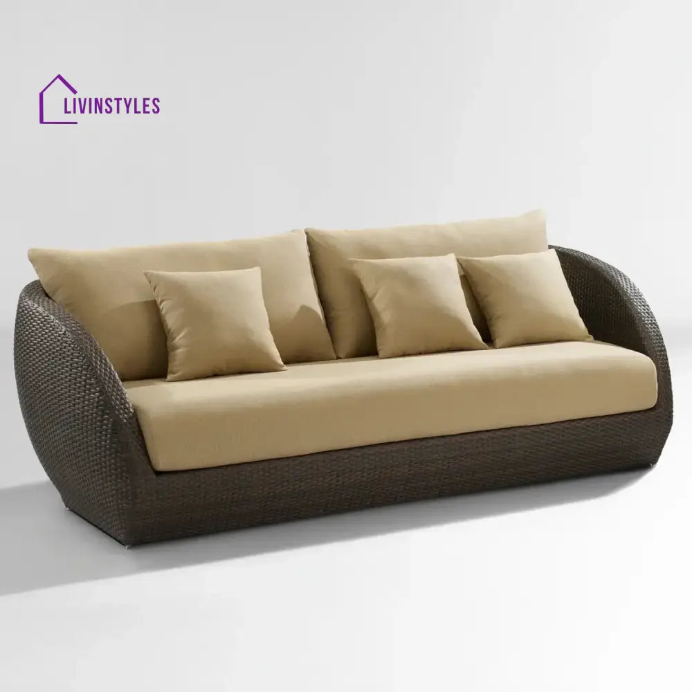 Savannah 5-Piece Outdoor Wicker Sofa Set With Glass Top Tables - Sofa Set