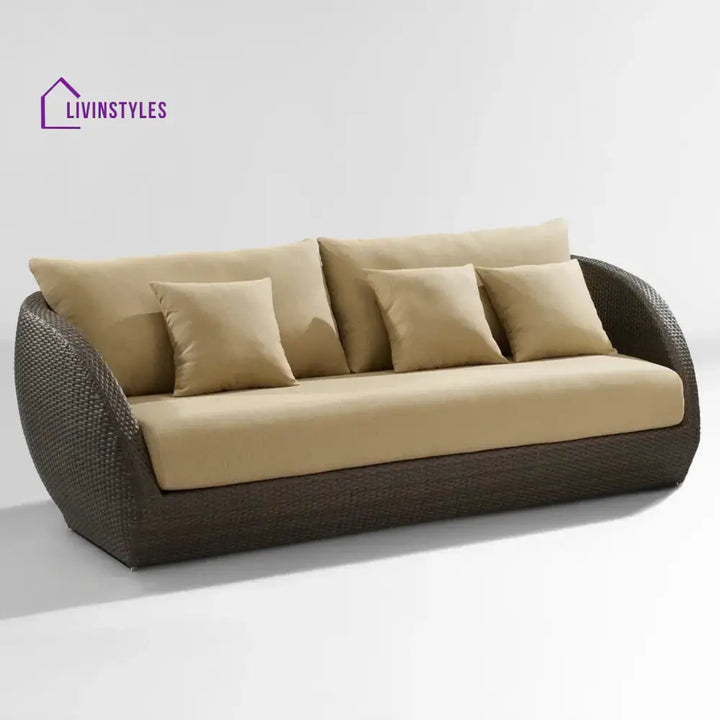 Savannah 5-Piece Outdoor Wicker Sofa Set With Glass Top Tables - Sofa Set