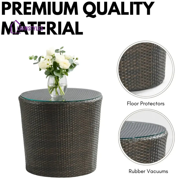 Savannah 5-Piece Outdoor Wicker Sofa Set With Glass Top Tables - Sofa Set