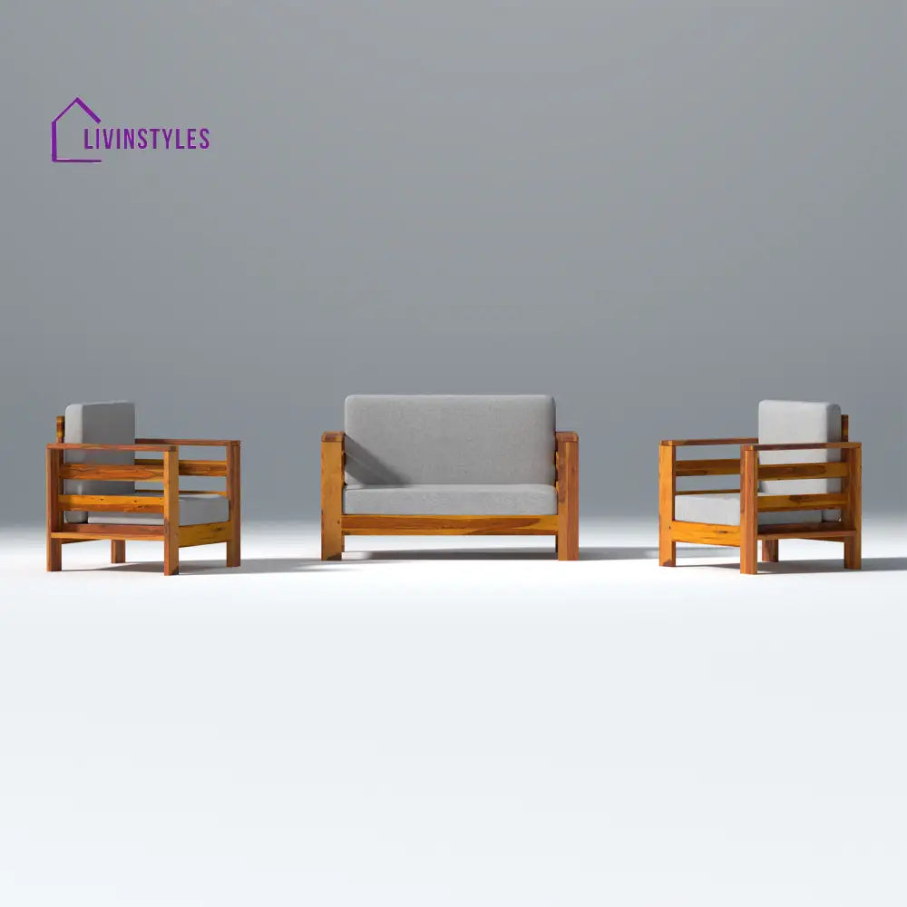Savely Elegance Sheesham Wood sofa In Light Honey Color 2 + 1 + 1 Seater / Light Honey sofa