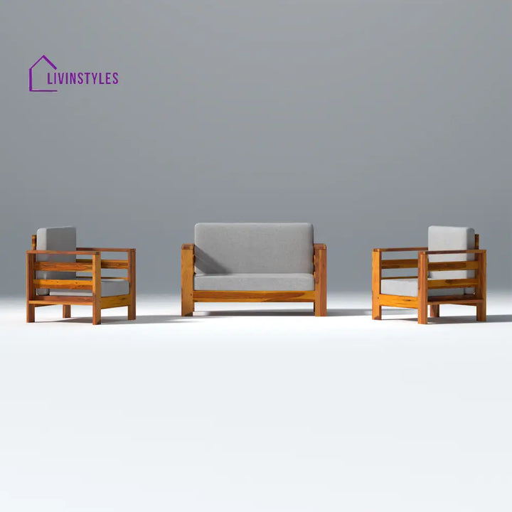 Savely Elegance Sheesham Wood sofa In Light Honey Color 2 + 1 + 1 Seater / Light Honey sofa