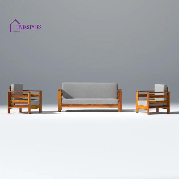 Savely Elegance Sheesham Wood sofa In Light Honey Color 3 + 1 + 1 Seater / Light Honey sofa