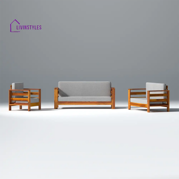 Savely Elegance Sheesham Wood sofa In Light Honey Color 3 + 2 + 1 seater / Light Honey sofa