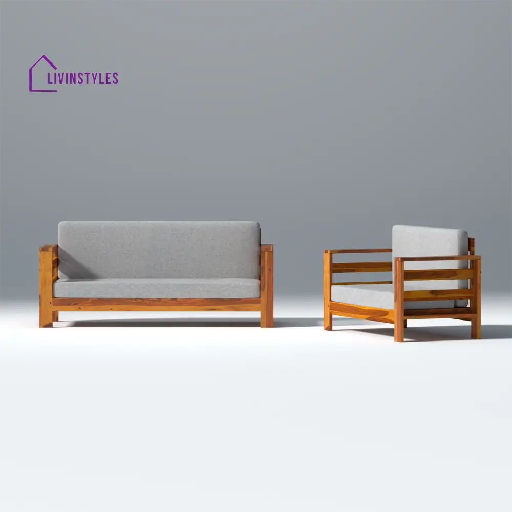 Savely Elegance Sheesham Wood sofa In Light Honey Color 3 + 2 Seater / Light Honey sofa