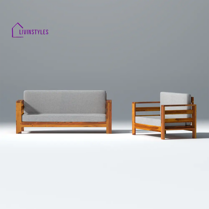 Savely Elegance Sheesham Wood sofa In Light Honey Color 3 + 2 Seater / Light Honey sofa