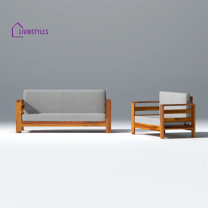 Savely Elegance Sheesham Wood sofa In Light Honey Color 3 + 2 Seater / Light Honey sofa