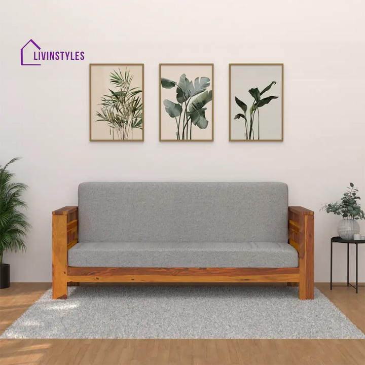 Savely Elegance Sheesham Wood sofa In Light Honey Color sofa