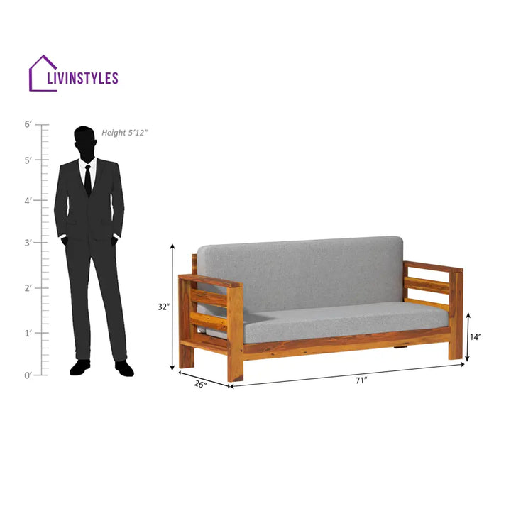 Savely Elegance Sheesham Wood sofa In Light Honey Color sofa