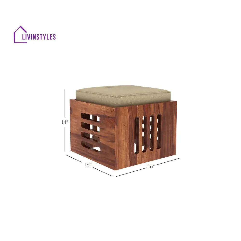 Savely Solid Wood Sheesham Coffee Table with 4 Seating Stools