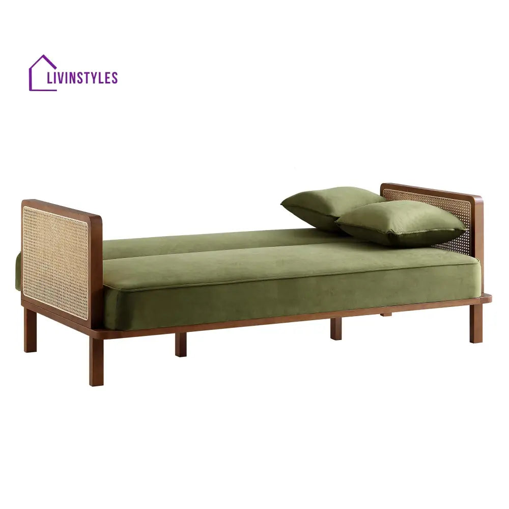 Savely Solid Wood Sheesham Sofa Come Bed for Living Room