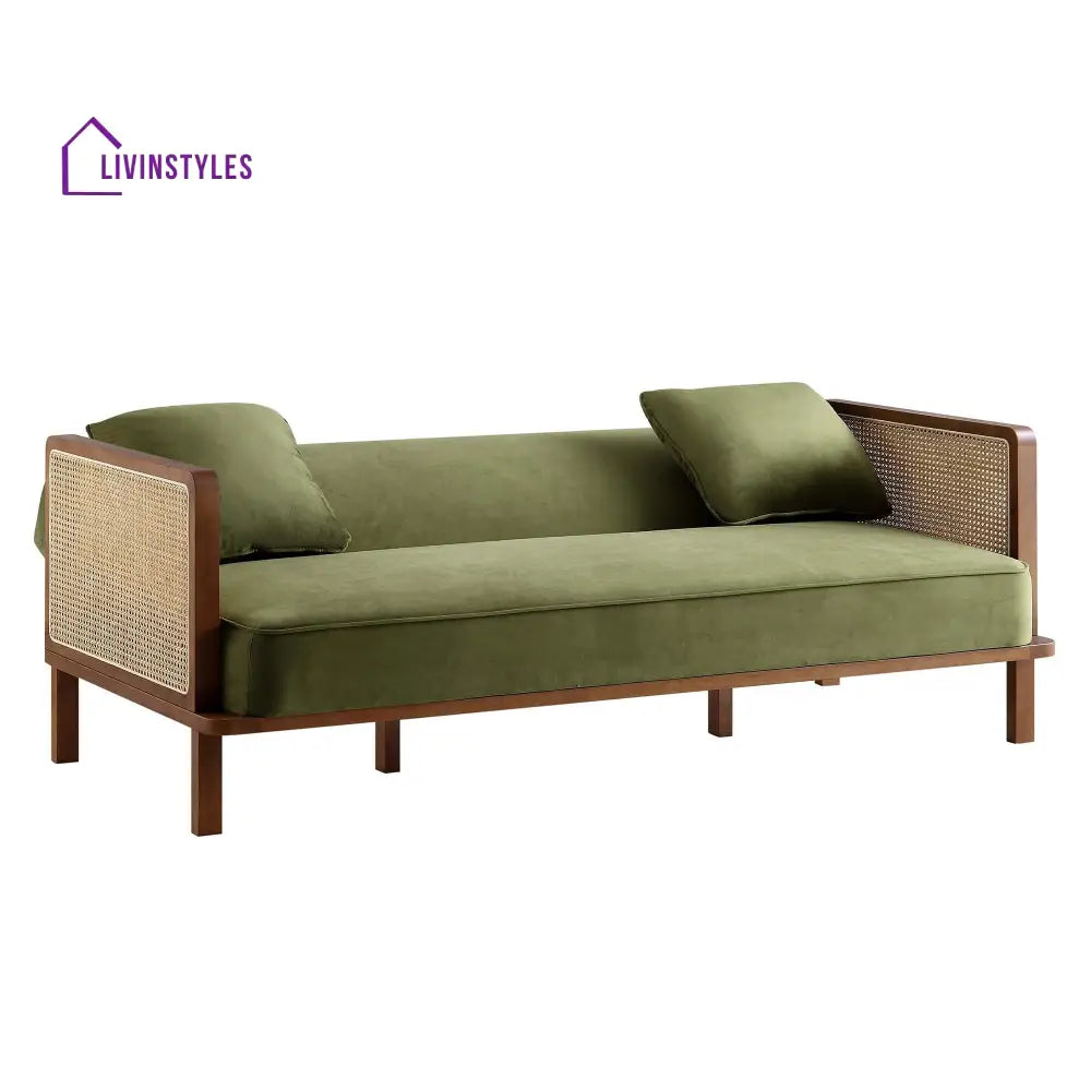 Savely Solid Wood Sheesham Sofa Come Bed for Living Room