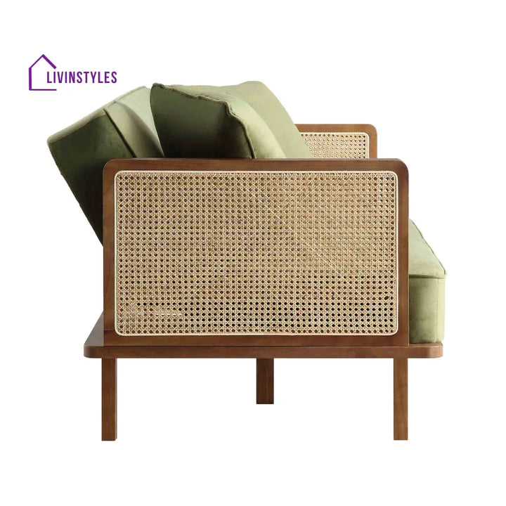 Savely Solid Wood Sheesham Sofa Come Bed for Living Room