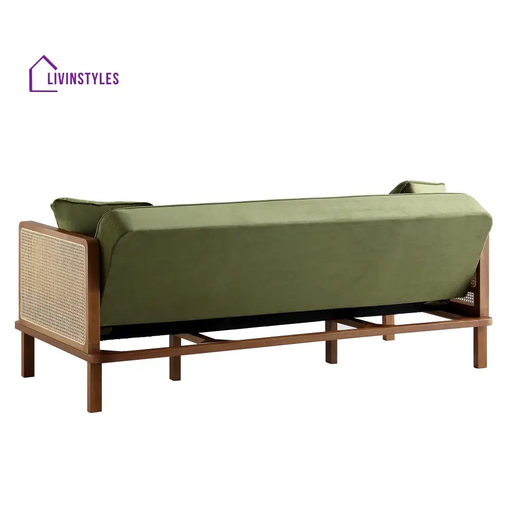 Savely Solid Wood Sheesham Sofa Come Bed for Living Room