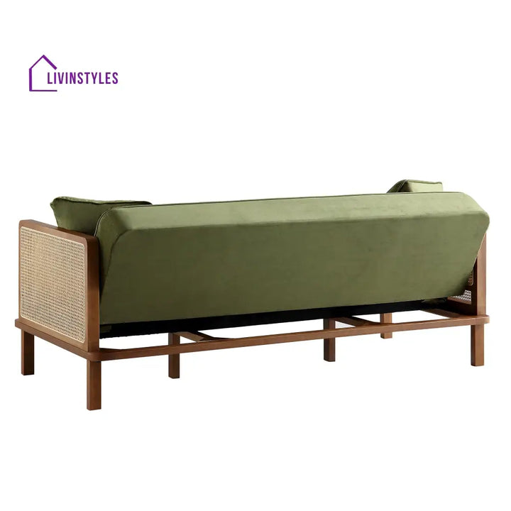 Savely Solid Wood Sheesham Sofa Come Bed for Living Room
