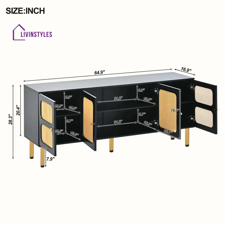 Saylor Wooden Finish Tv Unit Stand for Living Room