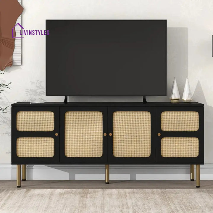 Saylor Wooden Finish Tv Unit Stand for Living Room