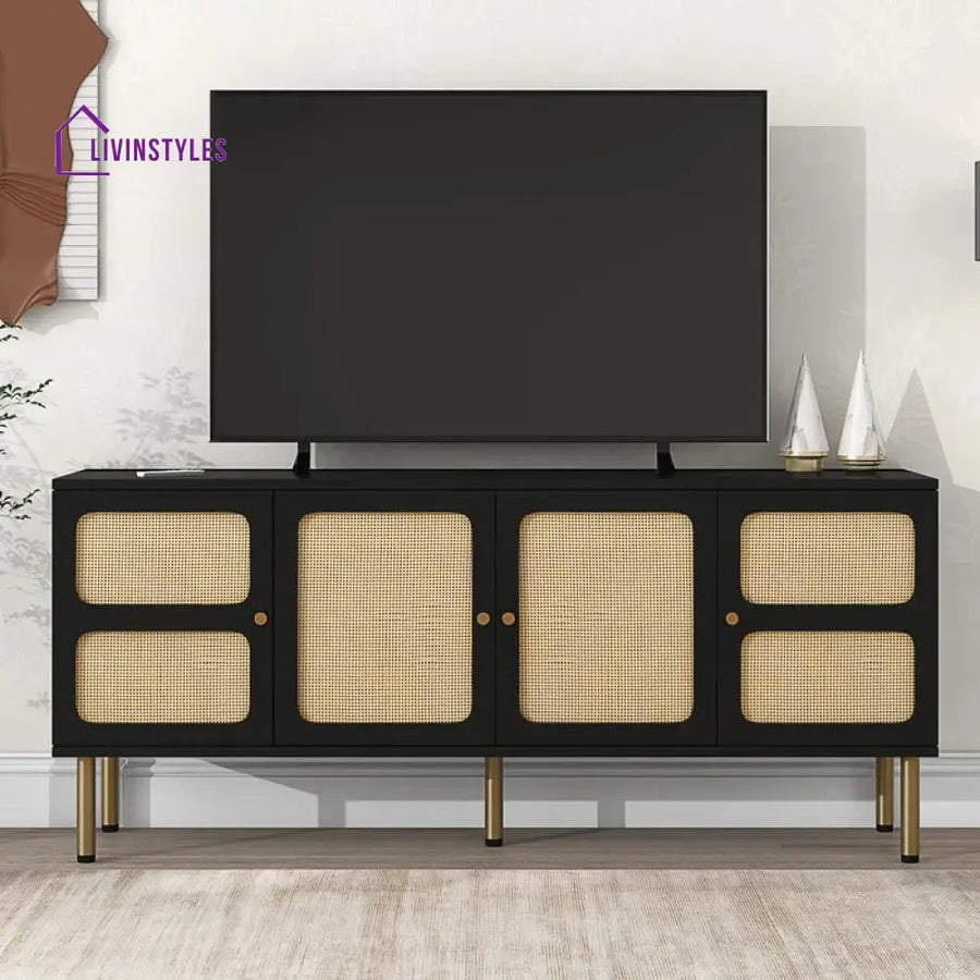 Saylor Wooden Finish Tv Unit Stand for Living Room